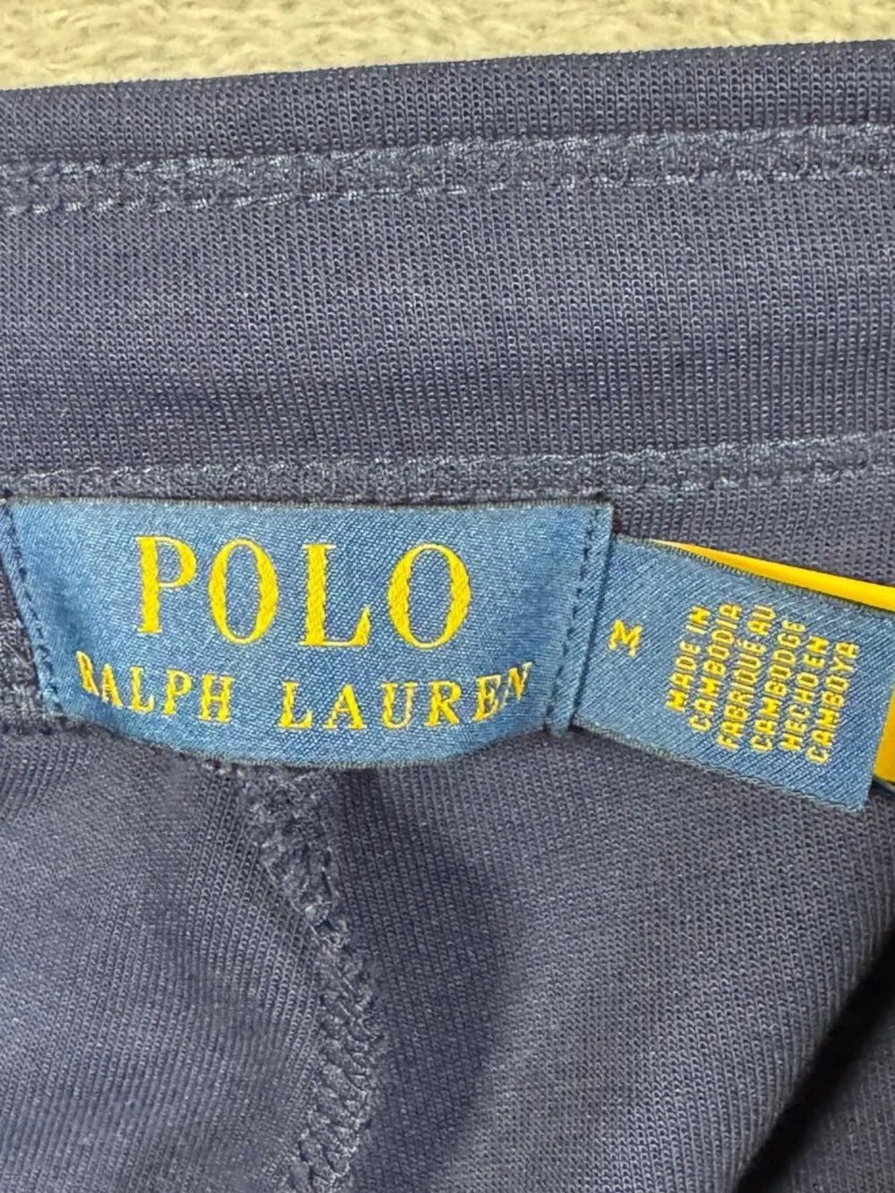 Polo Ralph Lauren Sweat Shorts Mens M Navy USA 26 Crest Double Knit Fleece $110
